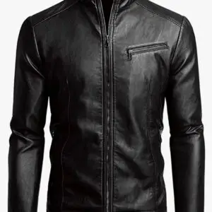 Sleek Moto Black Leather Jacket