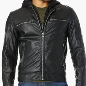 Urban Raider Leather Hoodie Jacket