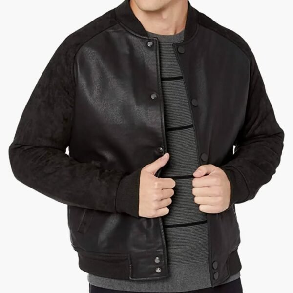 Varsity Edge Leather Bomber