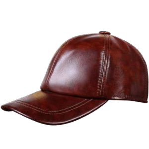 Vintage Brown Leather Cap