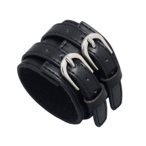 Twin Buckle Leather Wristband
