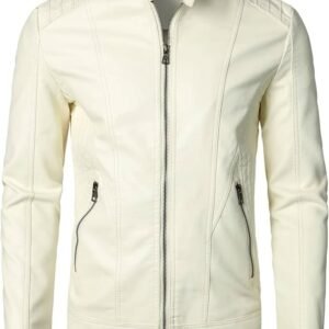 Arctic White Café Racer Jacket