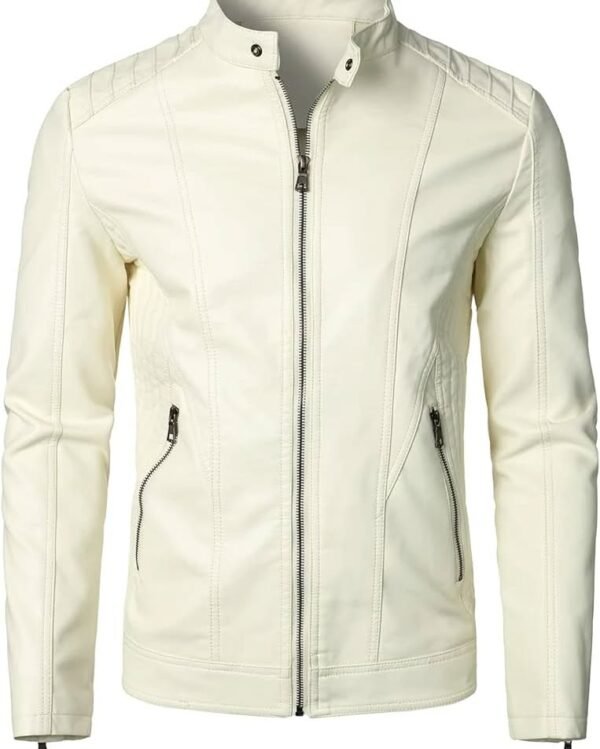 Arctic White Café Racer Jacket