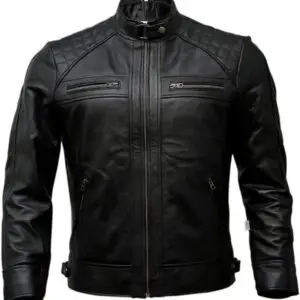 Quilted Armored Biker Jacket