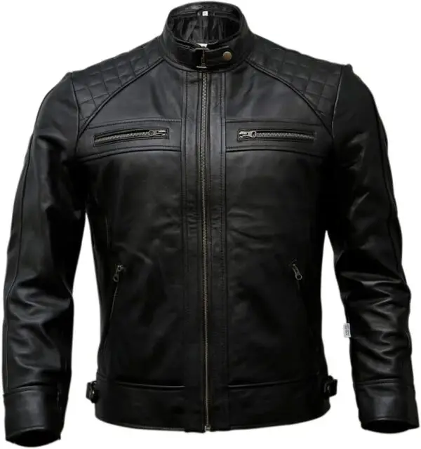 Quilted Armored Biker Jacket