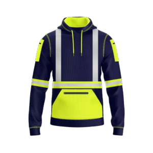 Reflective Two-Tone Safety Hoodie – Yellow/Navy