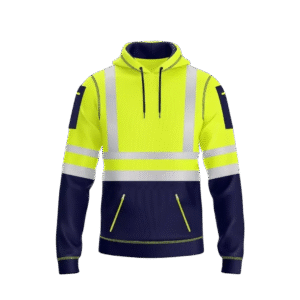 Hi-Vis Safety Hoodie – Yellow/Navy