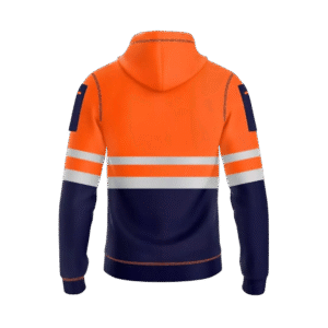 Hi-Vis Safety Hoodie – Orange/Navy