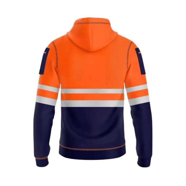 Hi-Vis Safety Hoodie – Orange/Navy
