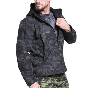 Tactical Combat Softshell Jacket – Black Camo