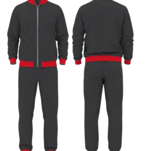 Retro Varsity Tracksuit – Black/Red