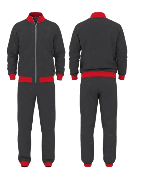 Retro Varsity Tracksuit – Black/Red